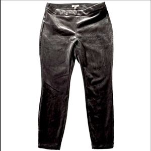 Nanette Lepore Black Velvet Corduroy Pull On Leggings Ankle Pants Size Medium.